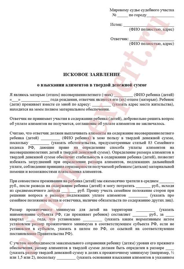 Какие документы нужны для подачи в суд на взыскание алиментов?