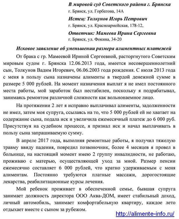 Роль обоснования требования в исковом заявлении о взыскании алиментов в твердой денежной сумме