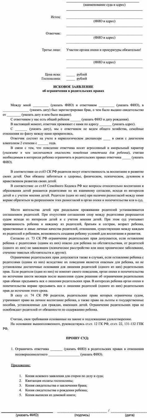 1. Содержание искового заявления