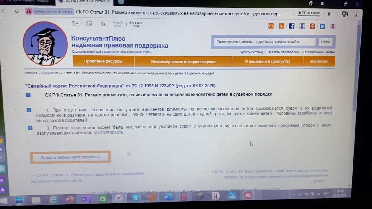 Правила изменения размера алиментов в СК РФ