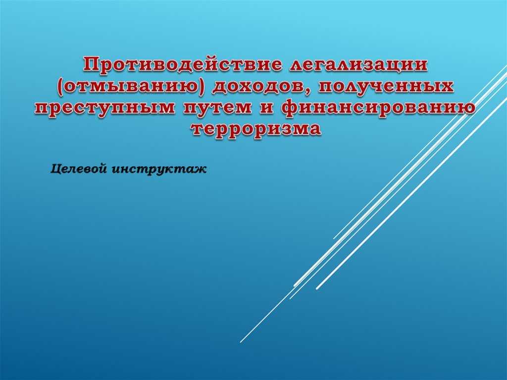 Важность борьбы с легализацией и отмыванием средств