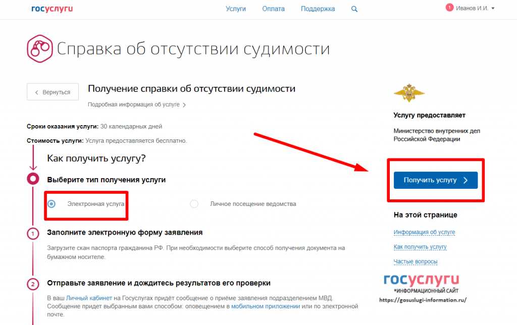 Какие документы необходимы для получения справки об отсутствии судимости через госуслуги