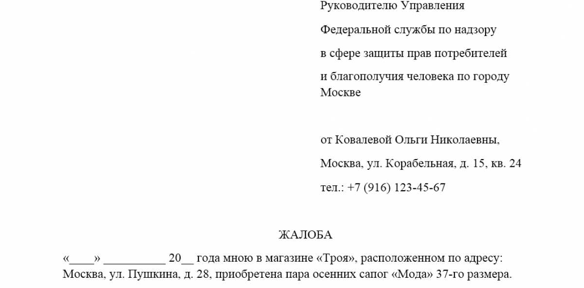 Что указать в жалобе в Роспотребнадзор на магазин?