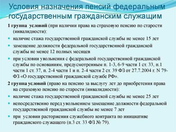 Пенсия за выслугу лет федеральным государственным гражданским служащим