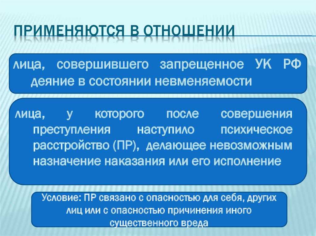 Производство о применении принудительных мер медицинского характера в отношении определенных лиц