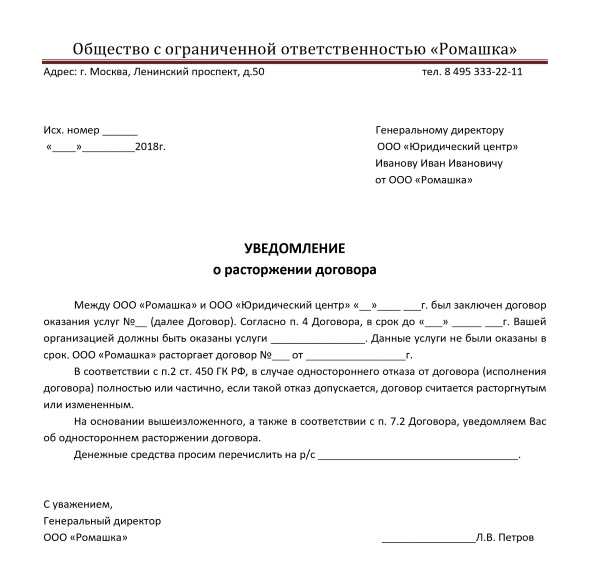 Последствия расторжения договоров в одностороннем порядке по статье 451 ГК РФ